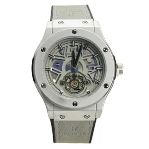 ساعت مچی عقربه‌ای مردانه هابلوت مدل تک موتوره صفحه اسکلتون کد 5
