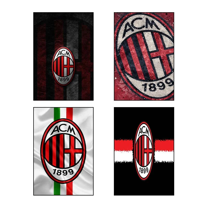 تابلو شاسي کارنيکا طرح آ.ث. میلان AC Milan کد 42002 مجموعه 4 عددی