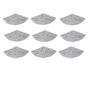 بشقاب خورش خوری مدل گود طرح مرمر کد YP-ST-C207 مجموعه 9 عددی