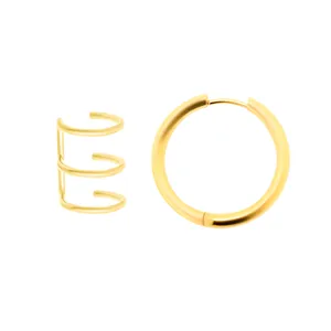پیرسینگ گوش زنانه پایتخت مدل PS726004_GO مجموعه 2 عددی
