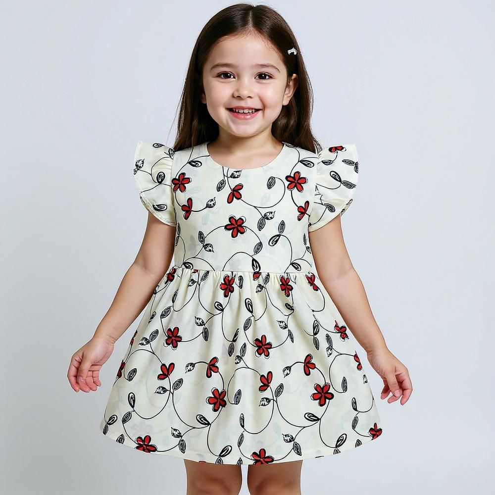 پیراهن دخترانه گنجشکک مدل گل بهار -  - 1