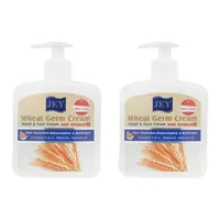 کرم مرطوب‌کننده دست و صورت جی مدل Wheat-Germ مناسب برای انواع پوست حجم 450 میلی لیتر مجموعه 2 عددی