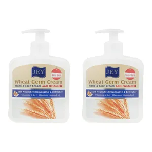 کرم مرطوب‌کننده دست و صورت جی مدل Wheat-Germ مناسب برای انواع پوست حجم 450 میلی لیتر مجموعه 2 عددی
