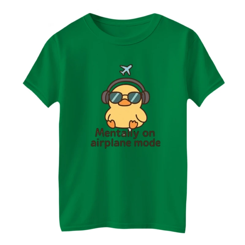 تی شرت آستین کوتاه بچگانه مدل جوجه و هدفون