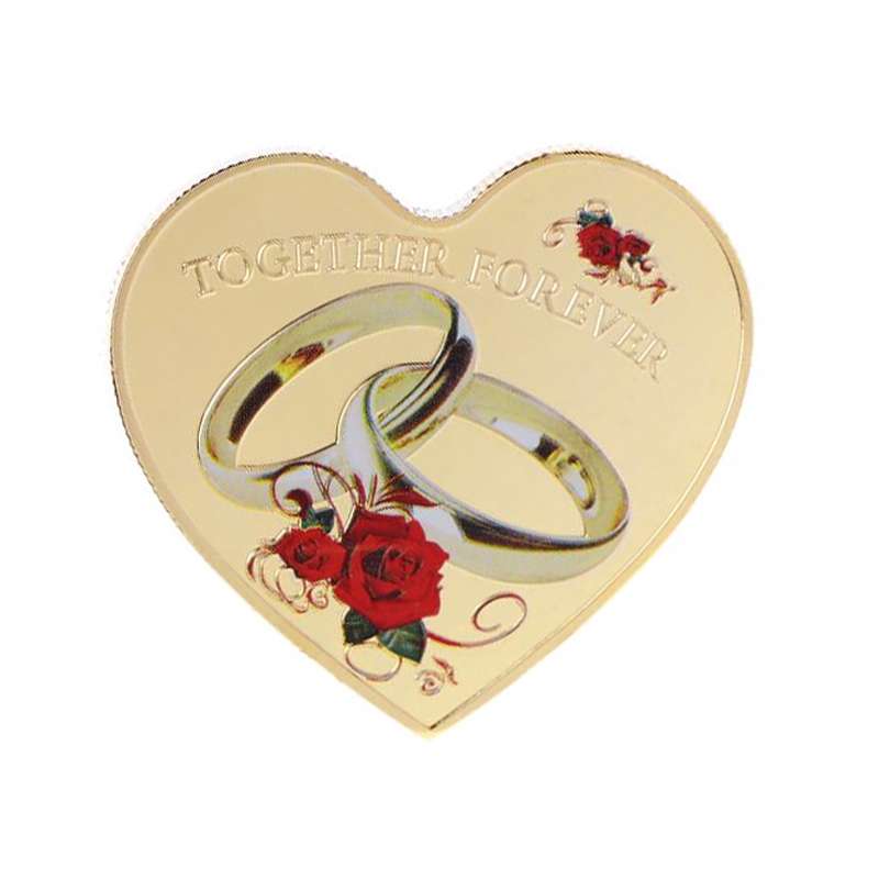 دکوری مدل سکه یادبود قلبی طرح TOGETHER FOREVER 