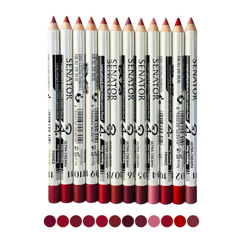 رژ لب مدادی سناتور مدل Ultra Creamy بسته 12 عددی