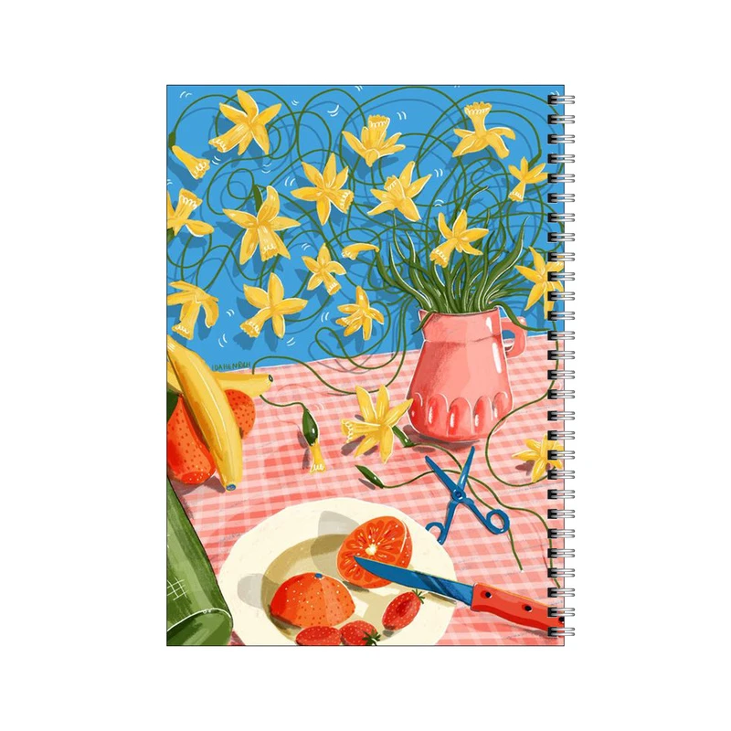 دفتر مشق 100 برگ بامبیلیپ طرح میوه و گلدان گل کد 3799358