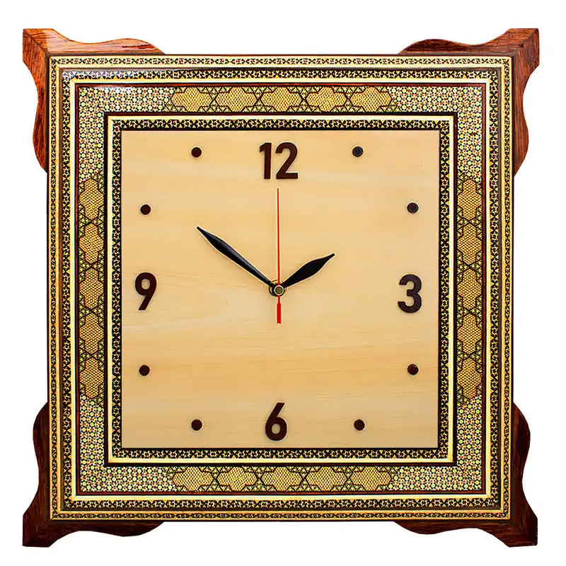 ساعت دیواری خاتم کاری مدل آرام گرد کد 40-4