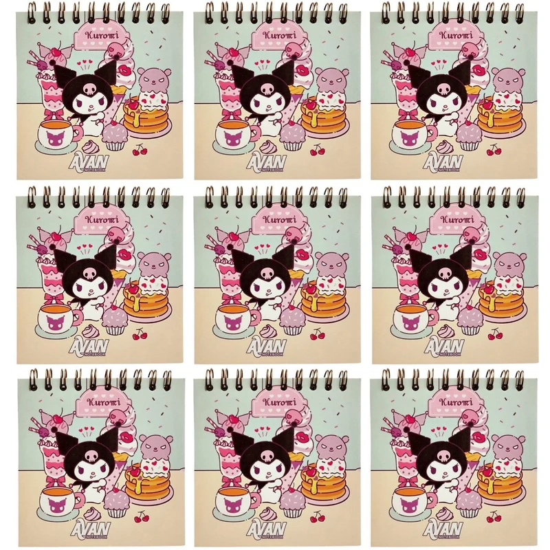 دفترچه یادداشت 30 برگ آوان مدل کرومی کوکی مجموعه 9 عددی