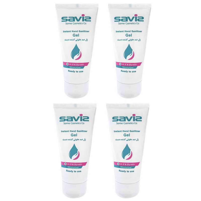 ژل ضد عفونی کننده دست ساویز مدل 001 حجم 50 میلی لیتر بسته 4 عددی