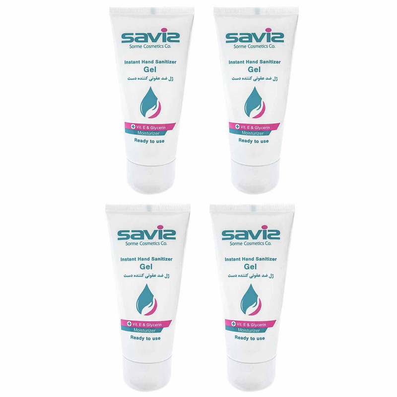 ژل ضد عفونی کننده دست ساویز مدل 001 حجم 50 میلی لیتر بسته 4 عددی