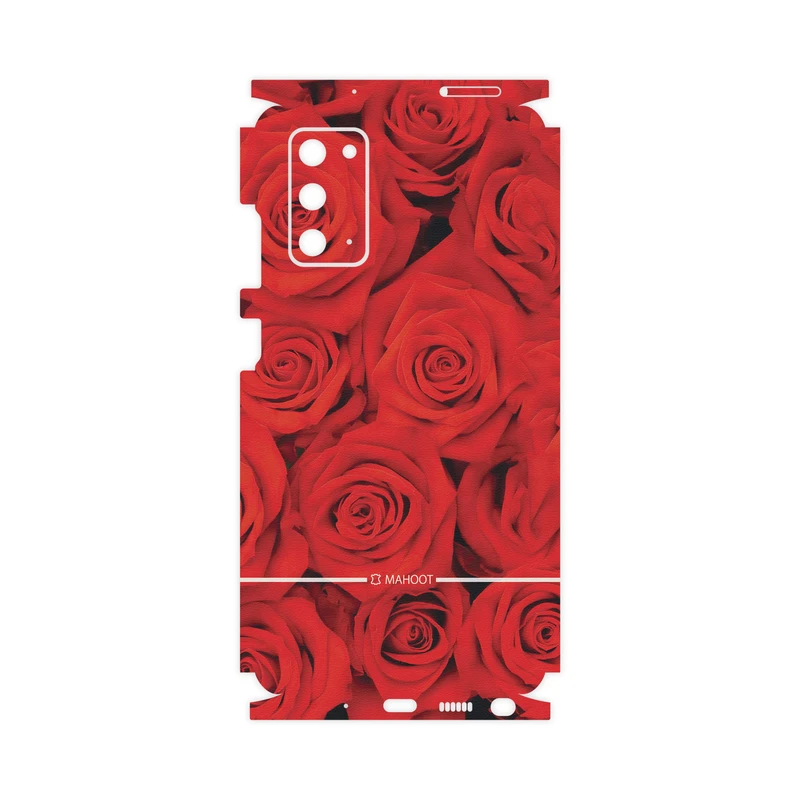 برچسب پوششی ماهوت مدل Full skin-Red-Flower مناسب برای گوشی موبایل سامسونگ Galaxy Note20