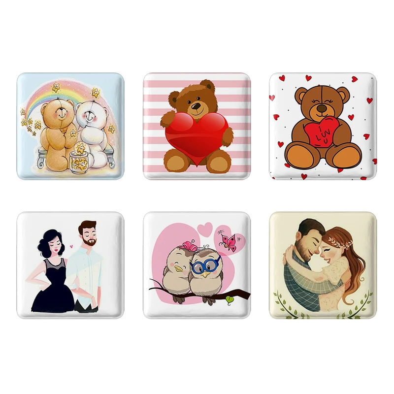 مگنت خندالو مدل عاشقانه کد 75B مجموعه 6 عددی