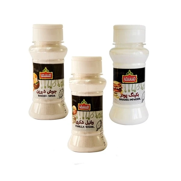 وانیل شکری و جوش شیرین و بیکینگ پودر ممتاز مسما - 390 گرم بسته 3 عددی 