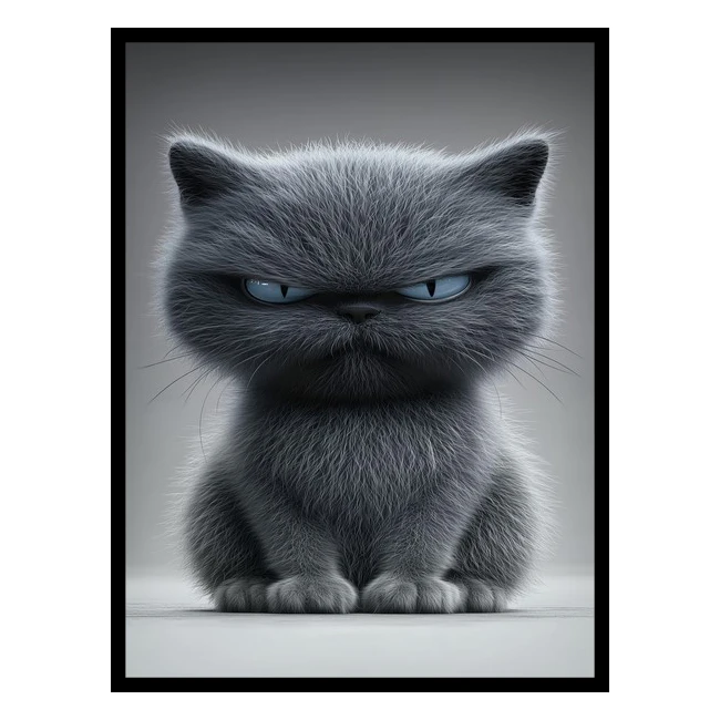 تابلو نوری بکلیت طرح دکوری هنری فانتزی حیوانات گربه کودک و کودکان مدل B-bu5928 فریم مشکی