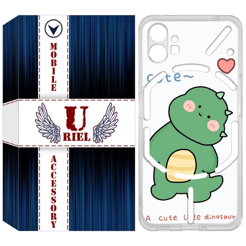 کاور یوریل مدل Clear کد 3 طرح دایناسور مناسب برای گوشی موبایل ناتینگ فون Nothing Phone 1