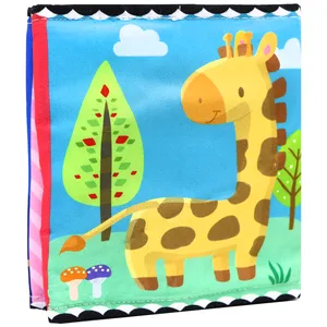 بازی آموزشی سمید مدل کتاب حمام پارچه ای سوت دار طرح حیوانات جنگل و حروف انگلیسی