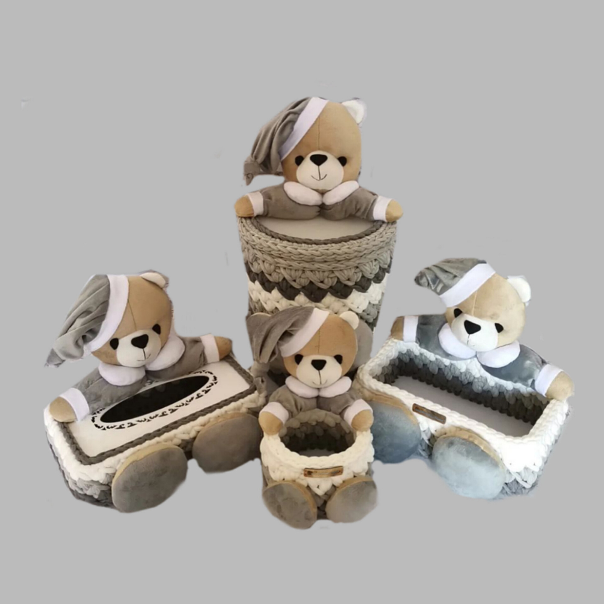 ست سیسمونی اتاق نوزادی طرح خرسی کد 2 مجموعه 4 عددی