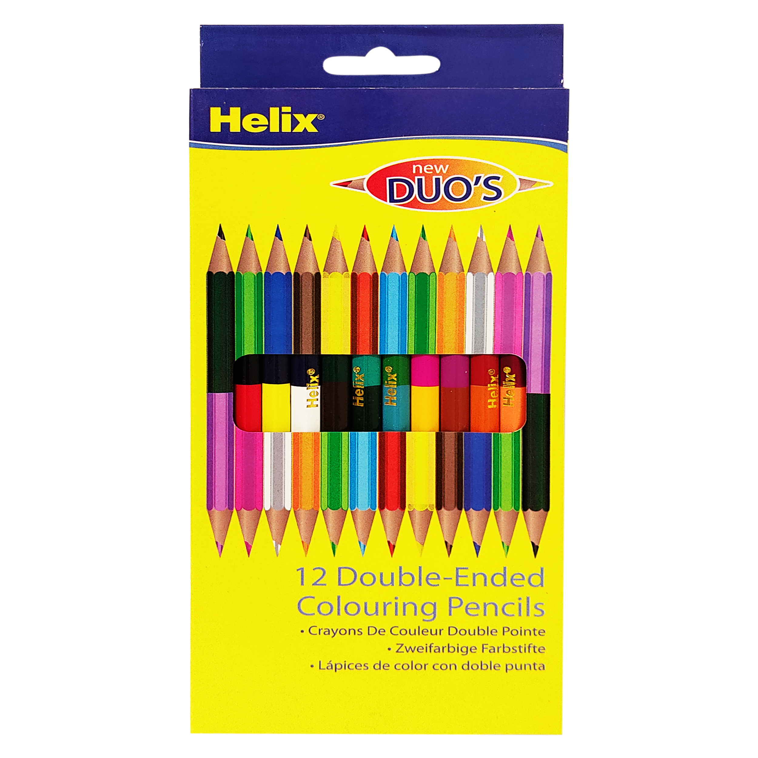 مداد رنگی 12 رنگ هلیکس طرح دو سر