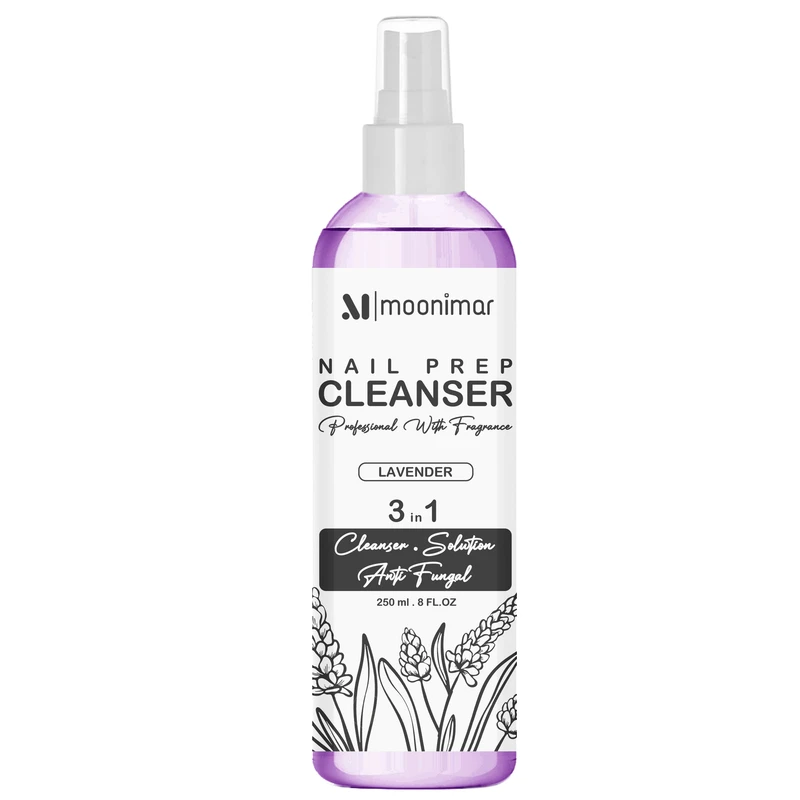 کلینزر کاشت ناخن مونیمار مدل Lavender حجم 250 میلی لیتر