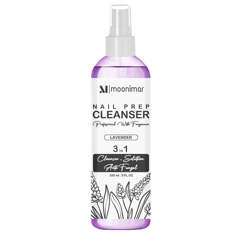 کلینزر کاشت ناخن مونیمار مدل Lavender حجم 250 میلی لیتر
