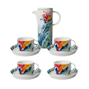 ست فنجان و نعلبکی 10 پارچه 4 نفره زی مدل فرم اس وی نا درجه عالی