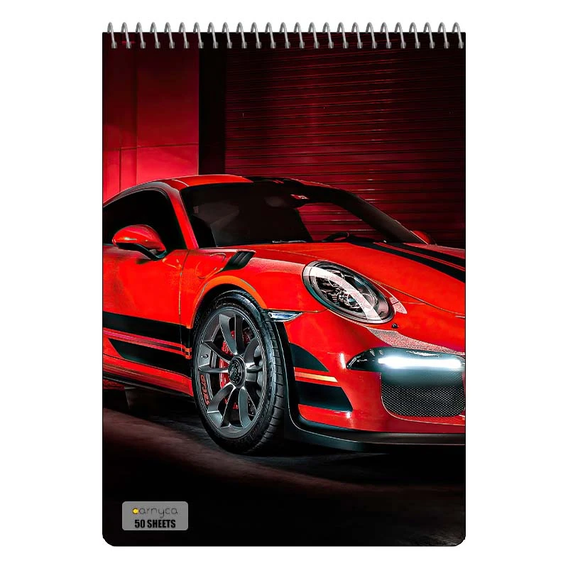 دفتر نقاشی 50 برگ سیمی کارنیکا طرح پورشه Porsche کد 30301