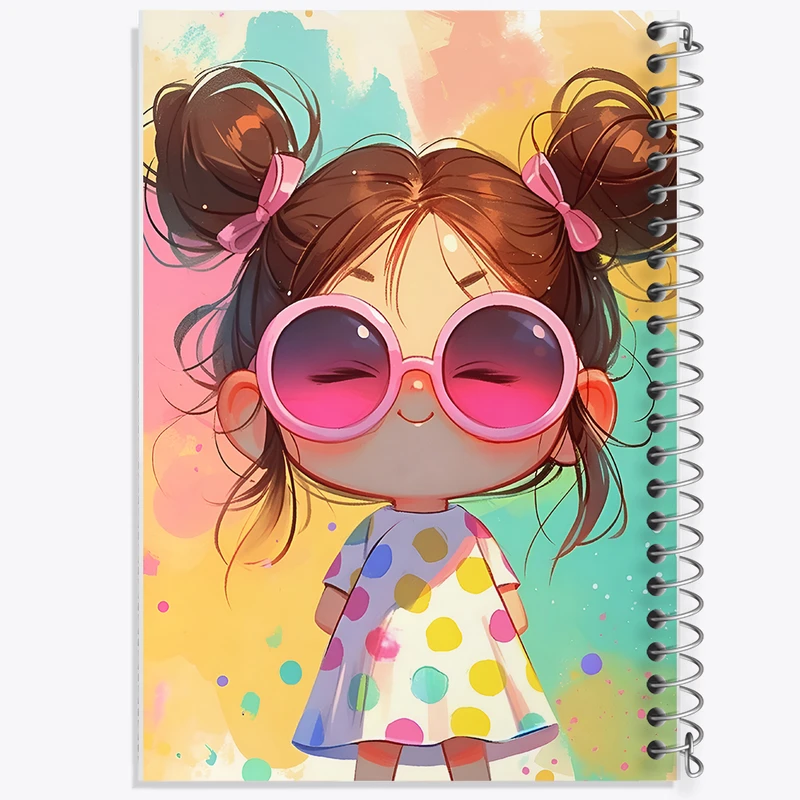 دفتر ژورنال نویسی 50 برگ خندالو مدل نقطه ای طرح دخترانه کیوت کد N3845