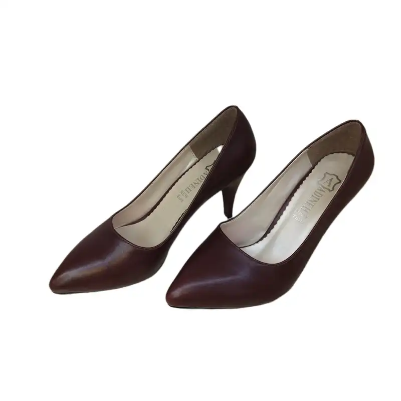 کفش زنانه مدل استلتو کوتاه رنگ زرشکی