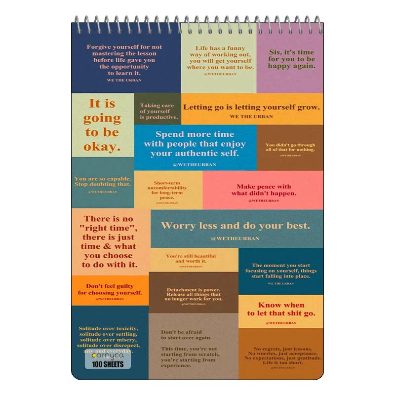 دفتر شطرنجی 100 برگ کارنیکا طرح متون انگلیسی English word کد 91910