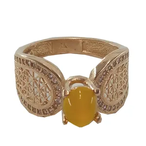 انگشتر زنانه مدل نیلوفر نگین دار