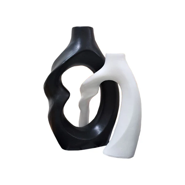 گلدان دکوری مدل دوقلو پیچی مدرن مینیمال مجموعه دو عددی