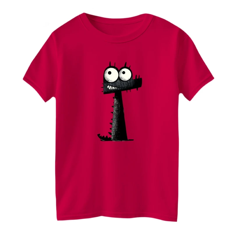 تی شرت آستین کوتاه بچگانه مدل دایناسور سیاه