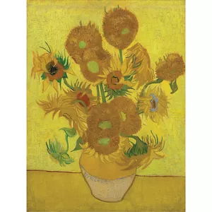 تابلو نقاشی رنگ روغن طرح گلهای آفتابگردان ونگوگ کد 6080