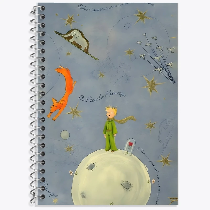 دفتر زبان 50 برگ خندالو مدل سه خط طرح شازده کوچولو کد F1383