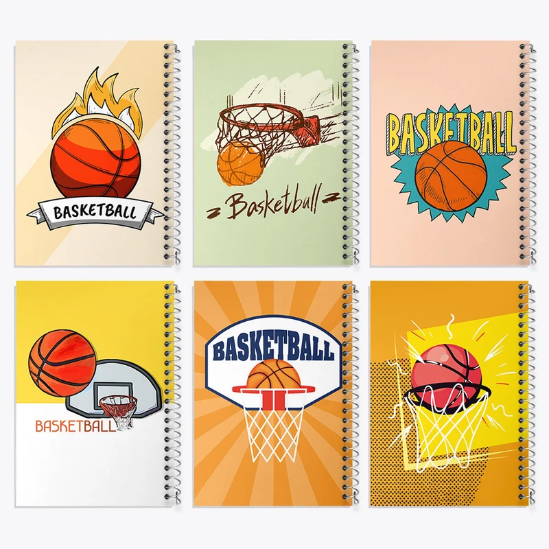 دفتر نقاشی 50 برگ خندالو طرح بسکتبال (Basketball) کد 383 مجموعه 6 عددی