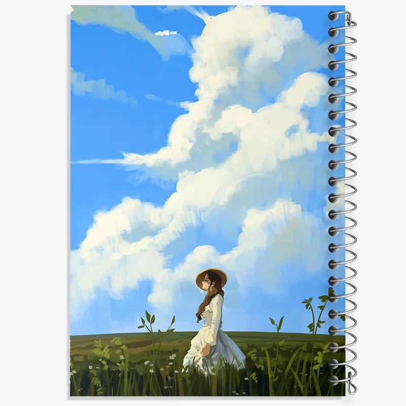 دفتر مشق 100 برگ خندالو طرح دختری در علفزار کد F529