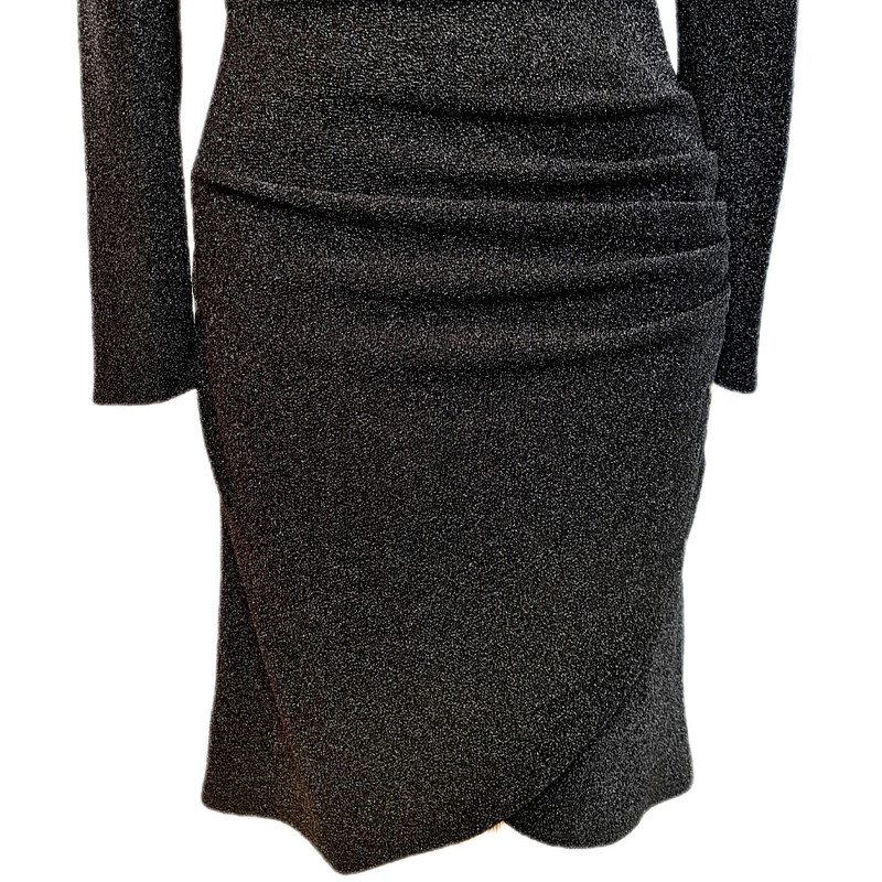 پیراهن یقه خشتی زنانه مدل میدی سنگ دوزی رنگ مشکی