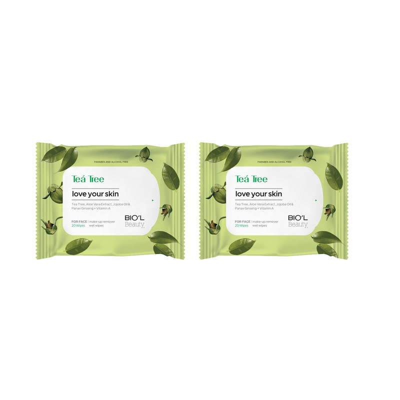 دستمال مرطوب بیول مدل Tea Tree مجموعه 2 عددی