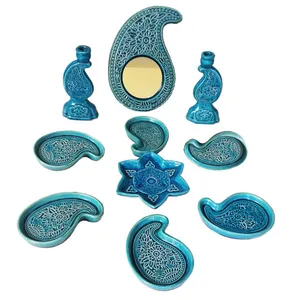 مجموعه ظروف هفت سین طرح بته جقه کد H-55 