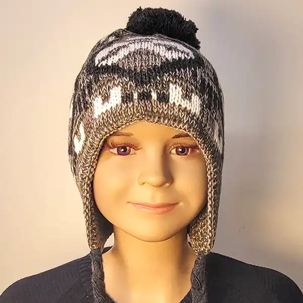 کلاه بافتنی بچگانه کولزیون مدل هندسی کد 608