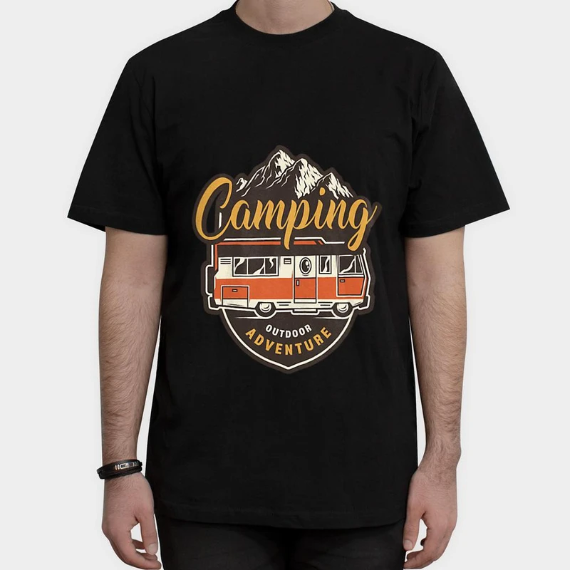 تیشرت آستین کوتاه مردانه مدل کمپینگ و کوه