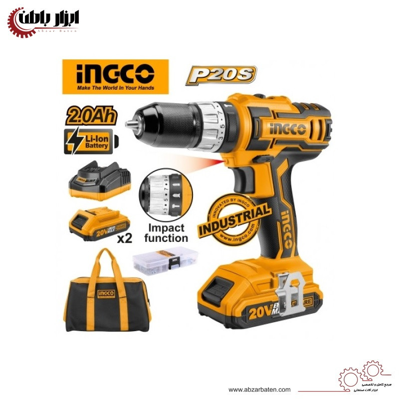 دریل پیچ گوشتی چکشی شارژی اینکو مدل CIDLI2002-20V