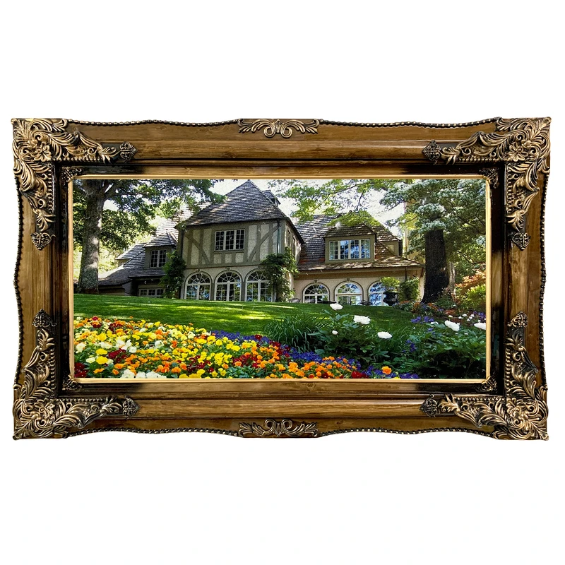 تابلو فرش ماشینی طرح دستبافت مدل خانه ویلایی کد 7468