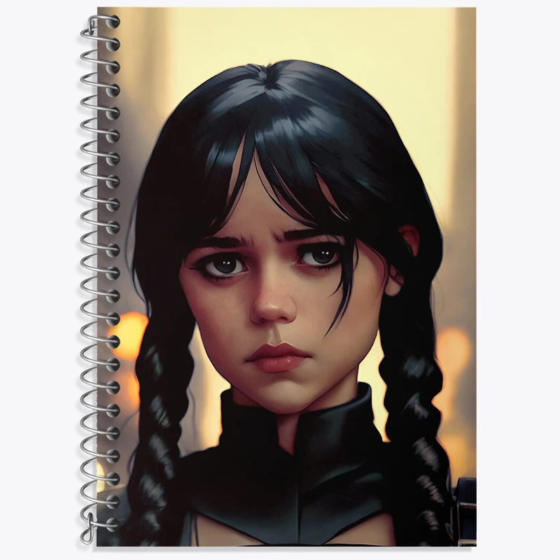 دفتر زبان 50 برگ خندالو مدل دو خط طرح ونزدی (Wednesday)  کد N4960