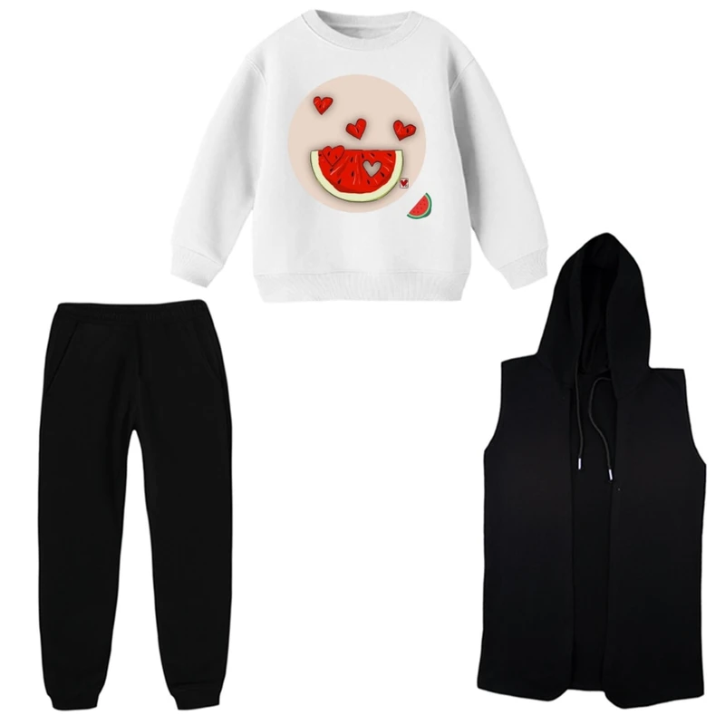 ست 3 تکه لباس راحتی بچگانه مدل یلدا کد 17