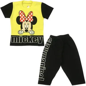 ست تی شرت و شلوارک دخترانه مدل SE45