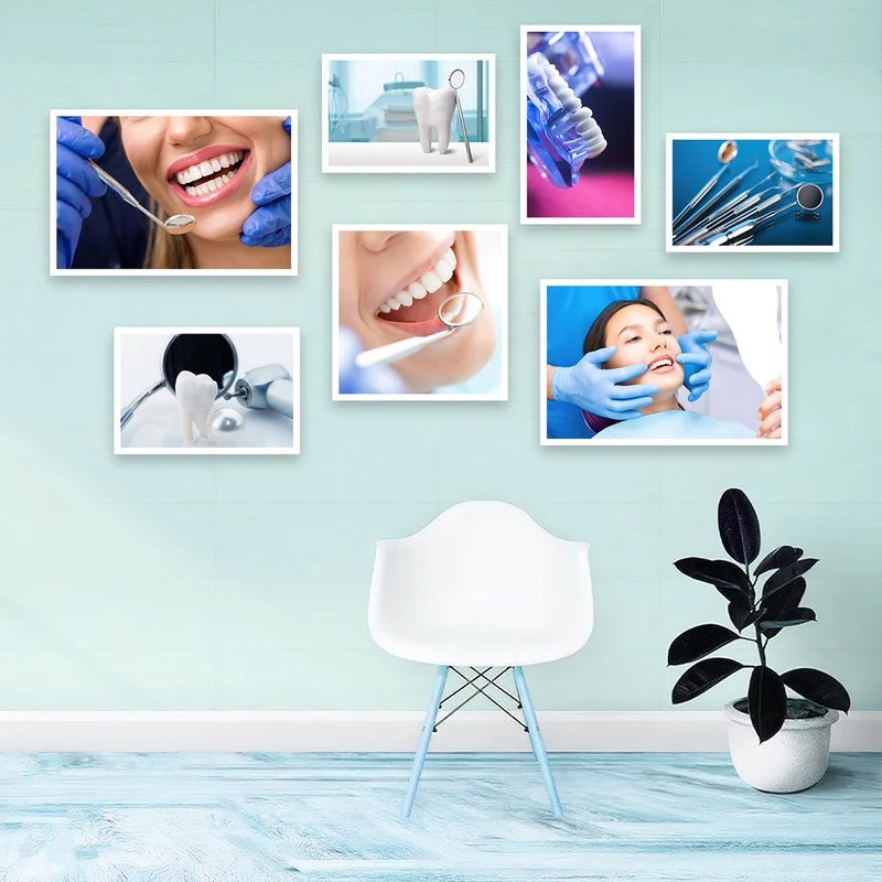 تابلو بکلیت طرح لبخند و دندانپزشکی مدل شاین اکلیلی W-935 مجموعه 7  عددی