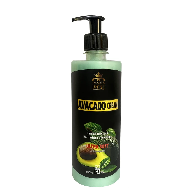 کرم آبرسان دست و صورت پاشا مدل آووکادو مناسب برای انواع پوست حجم 500 میلی‌لیتر