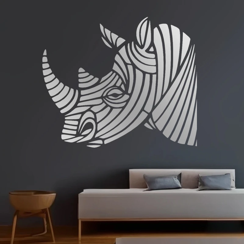 آینه پلکسی گلس مدل دکوراتیو کرگدن کد N49 مجموعه 74 عددی